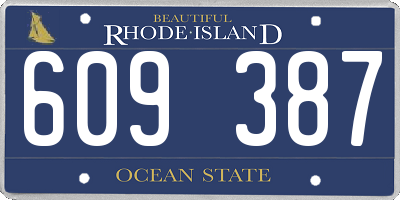 RI license plate 609387