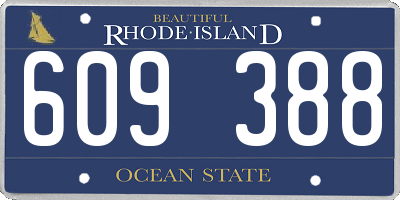 RI license plate 609388
