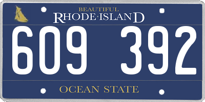 RI license plate 609392