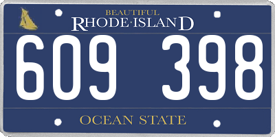 RI license plate 609398