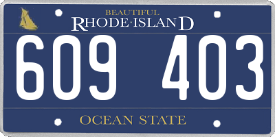RI license plate 609403