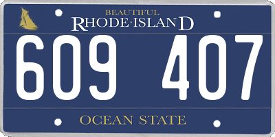 RI license plate 609407