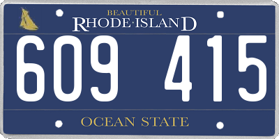 RI license plate 609415