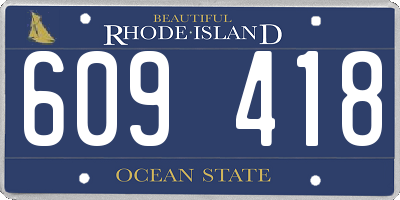 RI license plate 609418