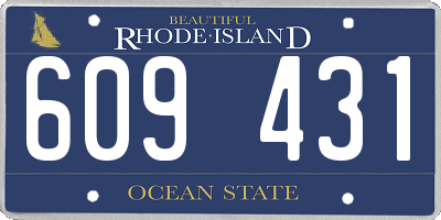 RI license plate 609431