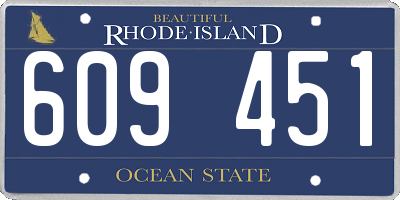 RI license plate 609451