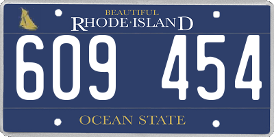 RI license plate 609454