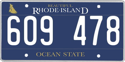 RI license plate 609478
