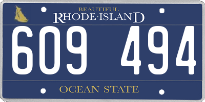 RI license plate 609494