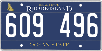 RI license plate 609496
