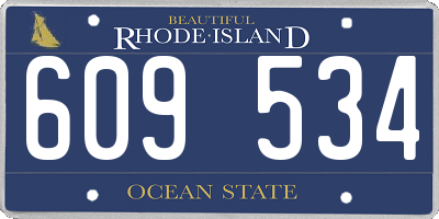 RI license plate 609534