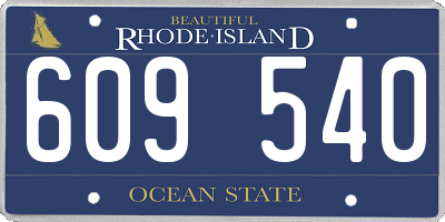RI license plate 609540