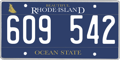 RI license plate 609542