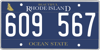 RI license plate 609567