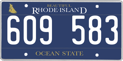 RI license plate 609583