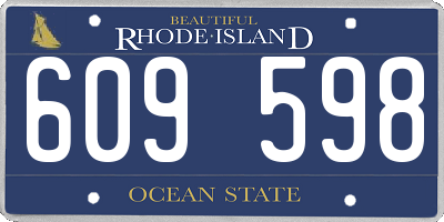 RI license plate 609598
