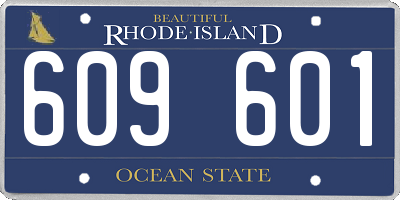 RI license plate 609601