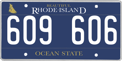 RI license plate 609606