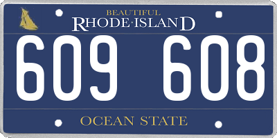 RI license plate 609608