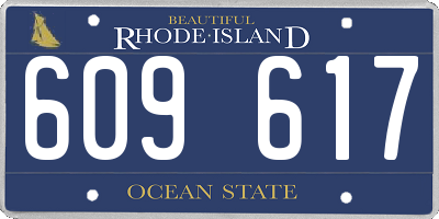 RI license plate 609617