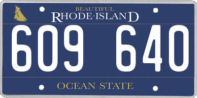 RI license plate 609640