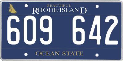 RI license plate 609642