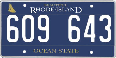 RI license plate 609643