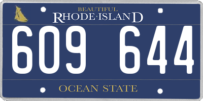 RI license plate 609644