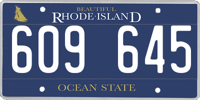 RI license plate 609645