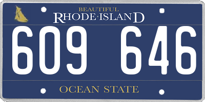 RI license plate 609646