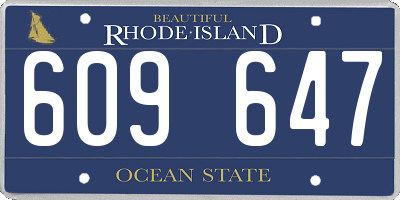 RI license plate 609647