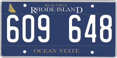 RI license plate 609648