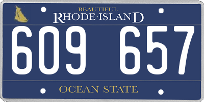 RI license plate 609657