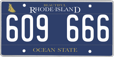 RI license plate 609666