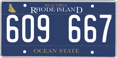 RI license plate 609667