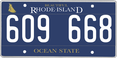 RI license plate 609668