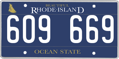 RI license plate 609669