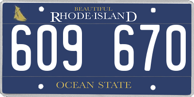 RI license plate 609670