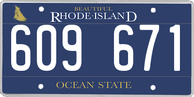 RI license plate 609671