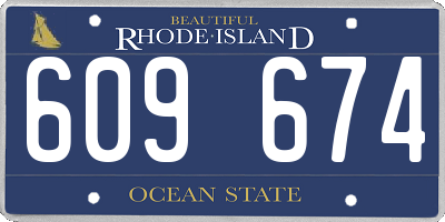 RI license plate 609674