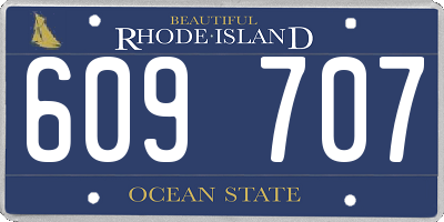RI license plate 609707