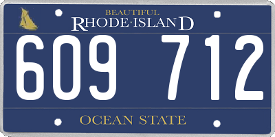 RI license plate 609712
