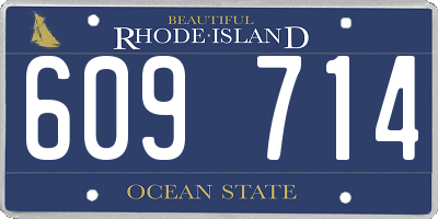 RI license plate 609714