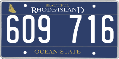 RI license plate 609716