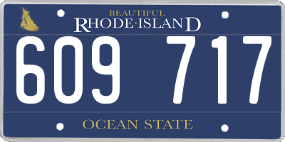 RI license plate 609717