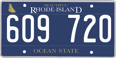 RI license plate 609720