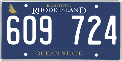 RI license plate 609724
