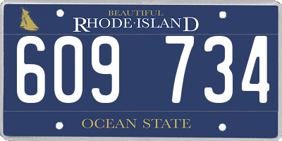 RI license plate 609734