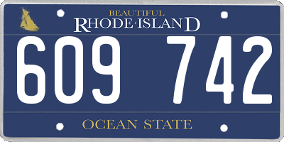 RI license plate 609742