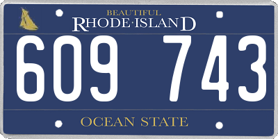 RI license plate 609743